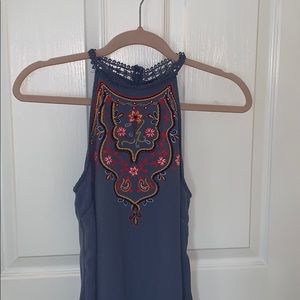 Embroidered Halter Top